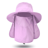 Fishing Hat/Boonie Hat; Sun hat Detachable UV Sun Screen Wide Brim Hat With Face Cover & Neck Flap; hiking hat - Purple