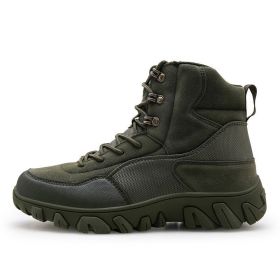 New Men's Military Boots High Top Outdoor Hiking Shoes Men Anti-collision Quality Army Tactical Sport Jogging Trekking Sneakers - green - 42