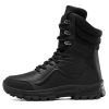 Tactical Shoes Men Hiking Boots Outdoor Camping Autumn Military Boots Microfiber Mountain Climbing Shoes Forces Equipment 39-45 - black - 44