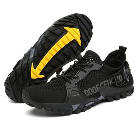 JIEMIAO Men Hiking Shoes Non-Slip Breathable Tactical Combat Army Boots Desert Training Sneakers Outdoor Trekking Shoes - Black - 44