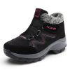 Winter Women's Snow Boots All-match Thick Bottom Increased Velvet Warm Low Ankle Outdoor Leisure Sports Shoes Hiking Boots - Black - 42