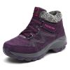 Winter Women's Snow Boots All-match Thick Bottom Increased Velvet Warm Low Ankle Outdoor Leisure Sports Shoes Hiking Boots - purple - 36