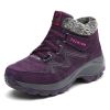 Winter Women's Snow Boots All-match Thick Bottom Increased Velvet Warm Low Ankle Outdoor Leisure Sports Shoes Hiking Boots - purple - 35