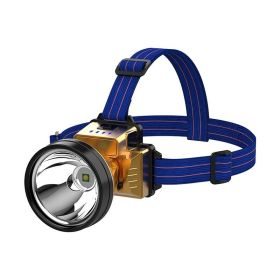 Rechargeable High Bright LED Headlamp with 3 Light Modes Support  - Gold & Blue - Headlamp