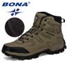 BONA New Designers Nubuck Hiking Boots Krasovki Tactical Shoes Men Outdoor Non-Slip Hiking Shoes Man Mountain Shoes Trendy - Medium grey black - 9.5