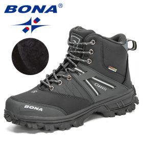 BONA 2022 New Arrival Hiking Shoes Men Outdoor Trekking Shoes Trainers Sports Sneakers Man Mountain Climbing Footwear Masculino - Dark grey S gray - 8