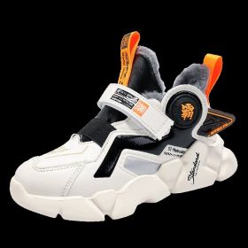 FLARUT Children Sports Shoes Winter Cotton Shoes Boys Non-slip Warmth Casual Sneakers Kids's Tenis Fashion Running Hiking Shoes - Off-white - 13