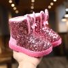 Winter Kids Boots for Girls Snow Boots Children Hiking Shoes Warm Plush Kids Pink Snow Boots Girls Rain Boots Running Shoes - Pink - 27