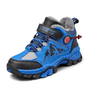 Kids Hiking Shoes Teenagers Antiskid Running Shoes Walking Mountain Sport Shoes For Boys Climbing Footwear Basket Kids Sneakers - Blue - 33