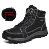 Brand Winter Leather Men Boots Plush Warm Men Snow Boots Outdoor Non-slip Hiking Boots Men Winter Shoes Men Sneakers Size 39-48 - No Plush Black - 9.5