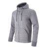 Men's Zip Thru Warm Cosy Thermal Climbing Hiking Heavy Sweatshirt - Grey Melange - XS