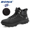 BONA 2022 NewDesigners Nubuck Sports Tactical Boots Men Hiking Mountain Shoes High Top Plush Tactical Footwear Masculino Comfy - Army green S gray - 8