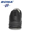 BONA 2022 New Designers Hiking Shoes Men Trekking Sneakers Walking Mountain Outdoor Shoes Man Trail Running Tourism Footwear - Black silver gray - 10