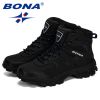 BONA New Designers Nubuck Hiking Boots Krasovki Tactical Shoes Men Outdoor Non-Slip Hiking Shoes Man Mountain Shoes Trendy - Medium grey black - 10