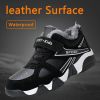 Kid Sneakers Outdoor Boots Plus Warm Fur Running Shoes Kids Waterproof Walking Children Hiking Sport Shoes Winter Shoes For Boys - Blue Kids shoes - 7