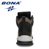 BONA 2022 New Designers Outdoor Mountain Desert Climbing Shoes Men Ankle Hiking Boots Man High Top Winter Boots Mansculino Comfy - White deep blue - 8