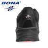 BONA 2022 New Designers Hiking Shoes Outdoor Sneakers Men Travel Shoes Non-slip Breathable Sports Shoes Man Work Shoe Mansculino - Black red - 9.5