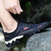 Outdoor Casual Sandals Men 2022 Summer Black Mesh Hollow Breathable Hole Fashion Hiking Sneakers Water Aqua Wading Shoes Fishing - Blue - 41