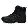 Outdoor Men Hiking Shoes Waterproof Breathable Tactical Combat Army Boots Desert Training Sneakers Anti-Slip Mens Military Boots - black - 46