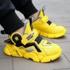 FLARUT Children Sports Shoes Winter Cotton Shoes Boys Non-slip Warmth Casual Sneakers Kids's Tenis Fashion Running Hiking Shoes - Yellow - 4