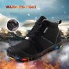 Winter Kids Shoes Running Shoes Waterproof Hiking Shoes Plus Fur Warm Sport Boys Non-slip Sneakers Outdoor Climbing Trainers - black boys shoes - 3