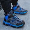 Winter Children Shoes Hiking Shoes Non-slip Sports Shoes Warm Outdoor Boys Boots Teenagers Mountain Climbing Trekking Sneakers - Blue Hiking Shoes - 3