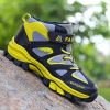 Kids Hiking Shoes Sport Shoes For Boys Teenagers Antiskid Running Shoes Walking Mountain Climbing Footwear Basket Flats Sneakers - yellow - 5.5