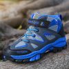 Kids Hiking Shoes Sport Shoes For Boys Teenagers Antiskid Running Shoes Walking Mountain Climbing Footwear Basket Flats Sneakers - blue - 2.5