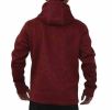 Men's Zip Thru Warm Cosy Thermal Climbing Hiking Heavy Sweatshirt - Red Melange - XS