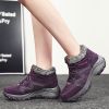 Winter Women's Snow Boots All-match Thick Bottom Increased Velvet Warm Low Ankle Outdoor Leisure Sports Shoes Hiking Boots - purple - 39