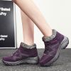 Winter Women's Snow Boots All-match Thick Bottom Increased Velvet Warm Low Ankle Outdoor Leisure Sports Shoes Hiking Boots - purple - 36