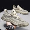 High Quality Mesh Sneakers Lightweight Breathable Casual Shoes Front Lace Up Hiking Running Outdoor Spring Summer Autumn Simple - Beige - 40