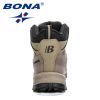 BONA 2022 New Designers Nubuck Hiking Boots Men Winter Shoes Walking Climbing Mountain Sport Boots Man Plush Warm Snow Footwear - Deep blue S gray - 9