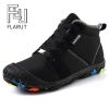 Winter Kids Shoes Boys Waterproof Hiking Shoes Plus Fur Warm Sport Running Shoes Non-slip Sneakers Outdoor Climbing Trainers - black boys shoes - 1.5