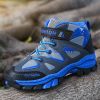 Kids Hiking Shoes Sport Shoes For Boys Teenagers Antiskid Running Shoes Walking Mountain Climbing Footwear Basket Flats Sneakers - blue - 3