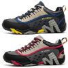 Outdoor Lover Trekking Shoes Men Waterproof Hiking Shoes Mountain Boots Genuine Leather Woodland Hunting Tactical Shoes - Women-Dark blue-Rose - 40