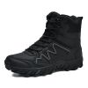 Outdoor Men Hiking Shoes Waterproof Breathable Tactical Combat Army Boots Desert Training Sneakers Anti-Slip Mens Military Boots - black - 46