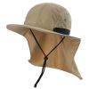 Wide Brim Sun Screen Hat With Neck Flap; Adjustable Waterproof Quick-drying Outdoor Hiking Fishing Cap For Men Women - Khaki - 58-60cm/22.83-23.62in